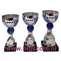 037: AUB 025 Beker Blauw-Zilver