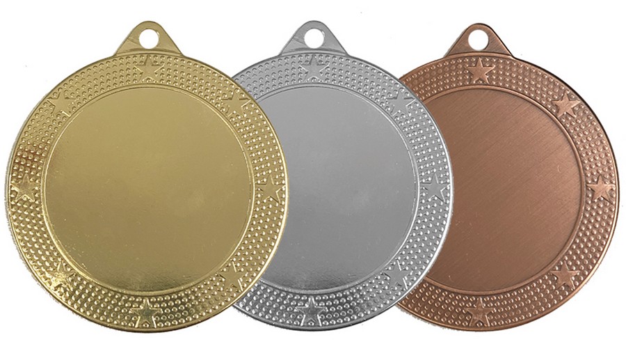 M700 Medaille Ster goud-zilver-brons Ø 70 mm compleet