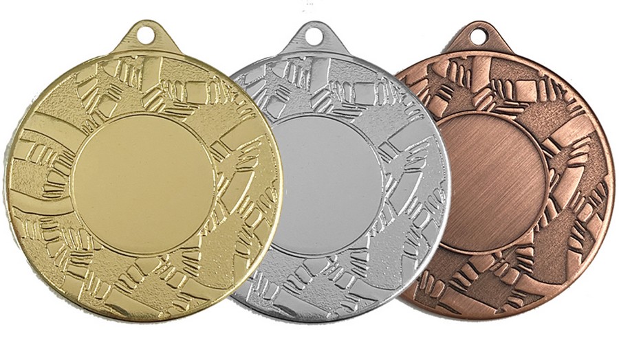M701 Medaille goud-zilver-brons Ø 50 mm compleet 