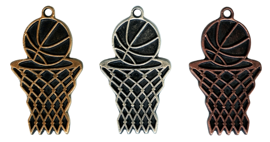 Basketball Medaille goud-zilver-brons MTL812
